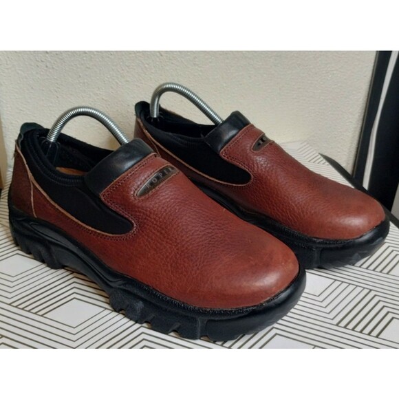 Roper Womens Timeless Basic Brown Leather Slip-On Shoes 9 - Picture 3 of 9